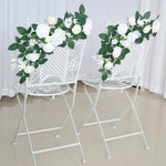 guirlande florale décoration mariage blanc bleu foncé roses dahlias chrysanthèmes extérieur romantique champêtre automnal