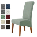 housse chaise moderne tissu géométrique vert clair protection salissures 35 43cm haute qualité