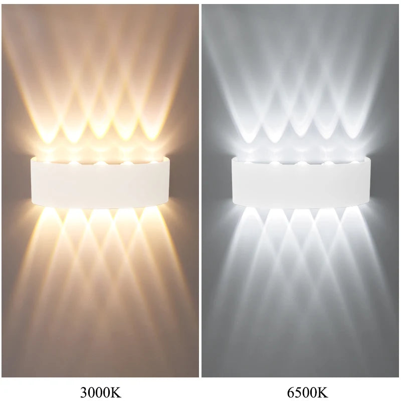 applique murale led moderne blanc rayures diagonales ip65 10w 26cm 78cm chambre salonextérieur