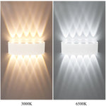 applique murale led moderne blanc rayures diagonales ip65 10w 26cm 78cm chambre salonextérieur