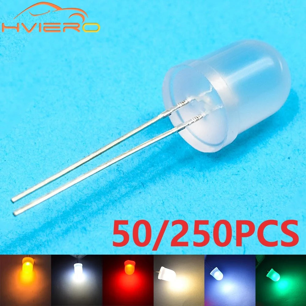 Diodes LED ultra lumineuses 10mm blanc rouge vert bleu jaune 250PCS 50PCS eclairage bricolage