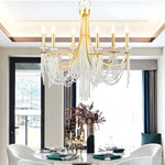 lustre pendentif doré cristal transparent classique chambre salon facile