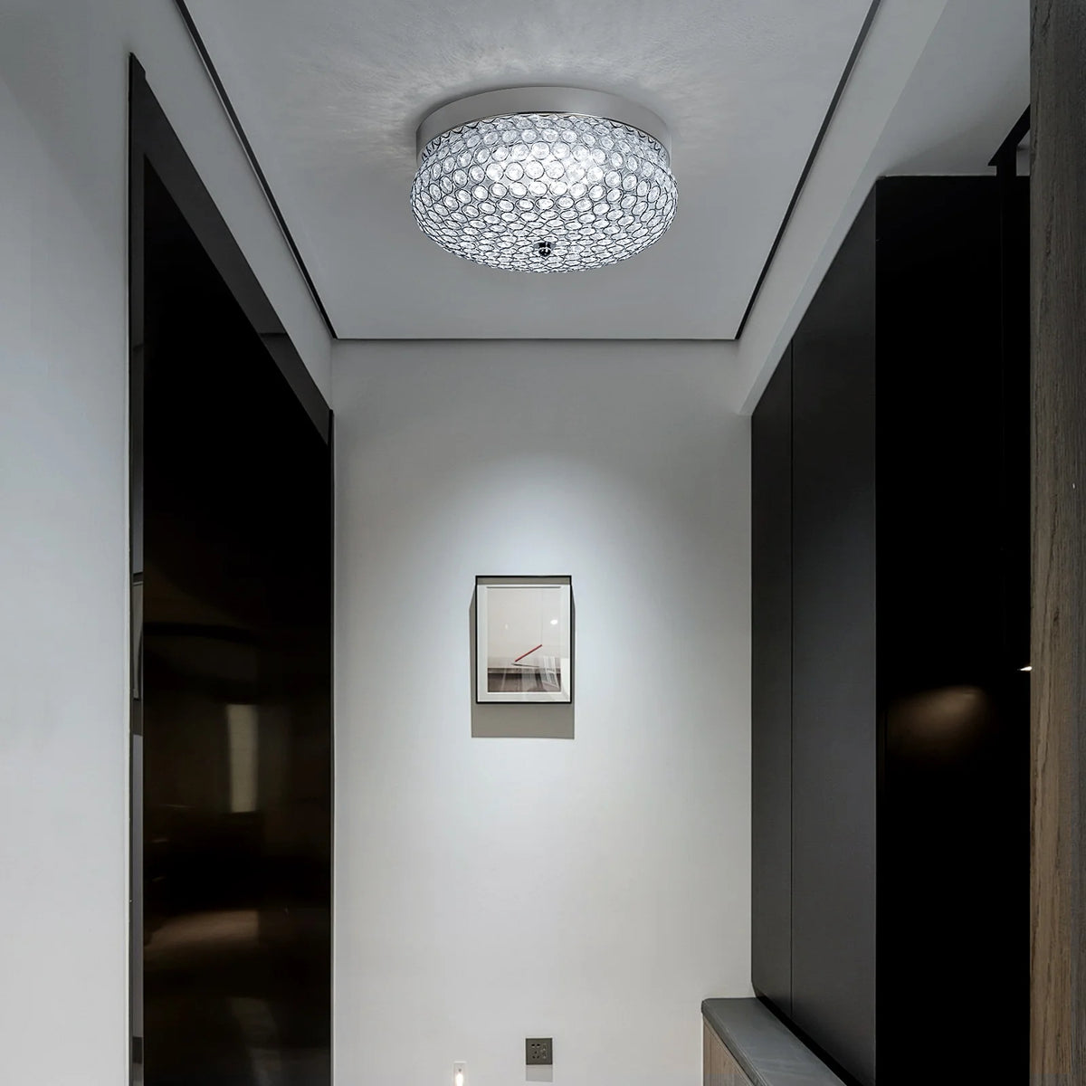 plafonnier moderne cristal argenté doré suspension élégante cristal facile led chambre salon