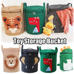 paniers rangement animaux tigre crocodile éléphant jouets gris vert beige couvercle poignées amovibles enfants