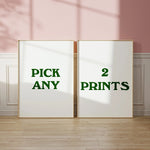 affiches murales minimaliste texte imprimé blanc vert noir cadre bois decoration intérieure animaux famille