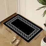 tapis sol noir géométrique moderne cuisine entrée 40x60 40x120cm imperméable anti dérapant résistant saleté