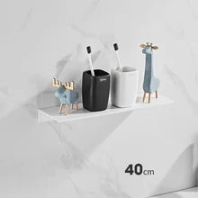 étagère murale adhésive aluminium moderne solo noir 30 40 50 60 cm