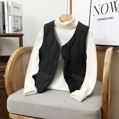 Gilet sans manches en velours bleu pour femmes