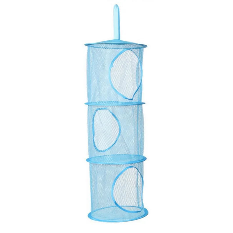 sac rangement suspendu pliable rose bleu vert maille moderne respectueux environnement deux compartiments