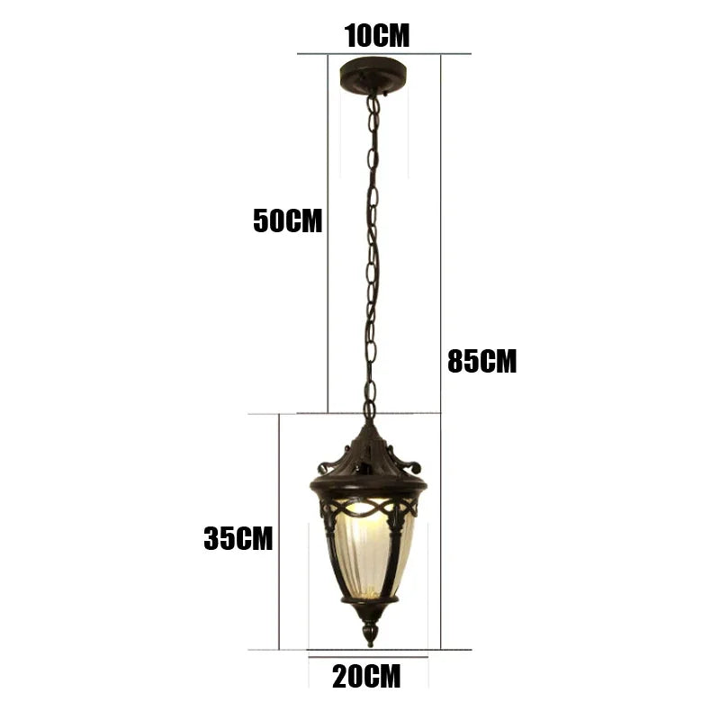 lampe suspendue or noir ornements transparent vintage salon chambre pendentif chainė élèvements classiques