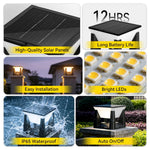 lampe solaire extérieure ip65 étanche led noir blanc moderne jardin patio