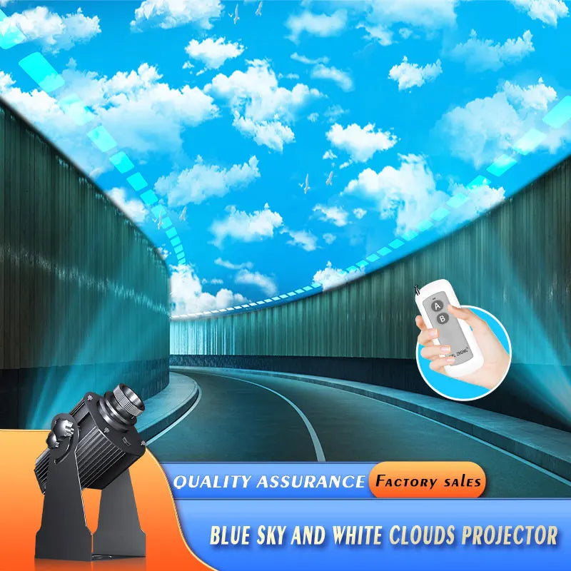projecteur effets lumineux nuages bleu blanc moderne télécommandeextérieur led ip65 aluminium