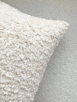 taies d'oreiller solides polyester texture bouclée doux beige clair 30x50cm 45x45cm 50x50cm