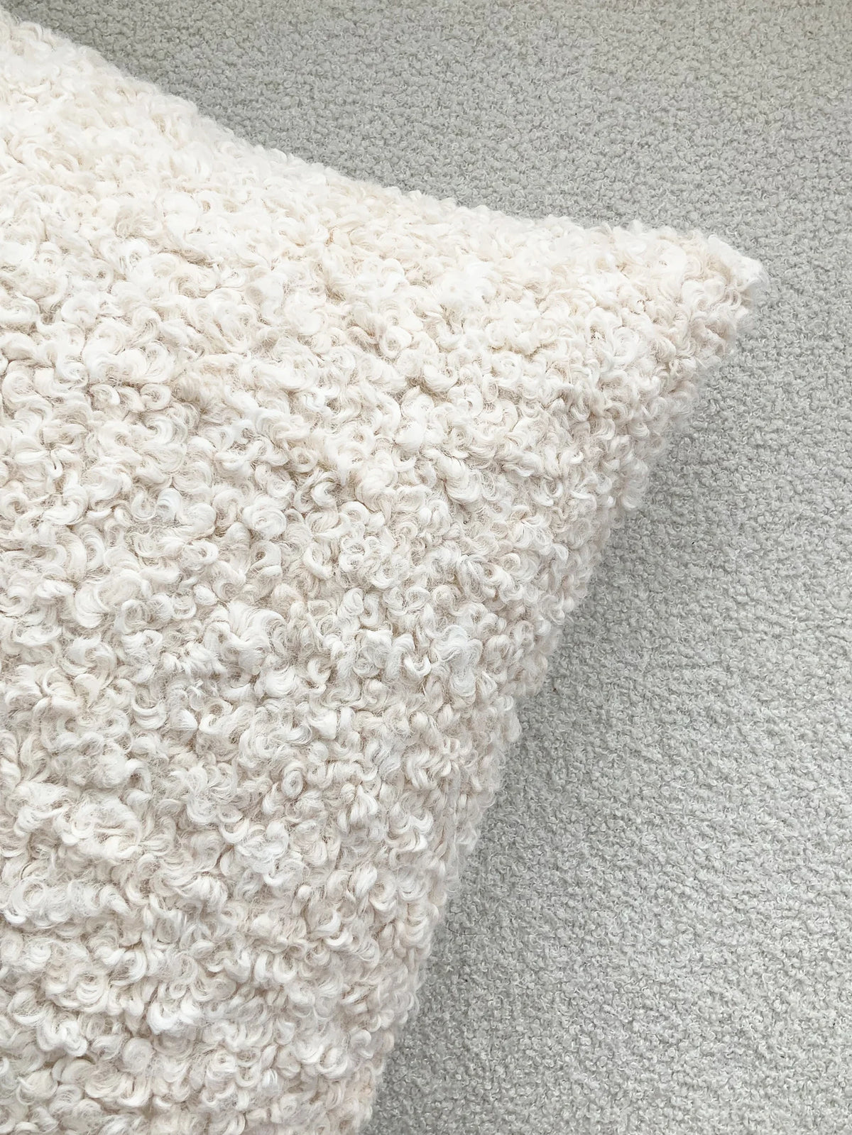 taies d'oreiller solides polyester texture bouclée doux beige clair 30x50cm 45x45cm 50x50cm