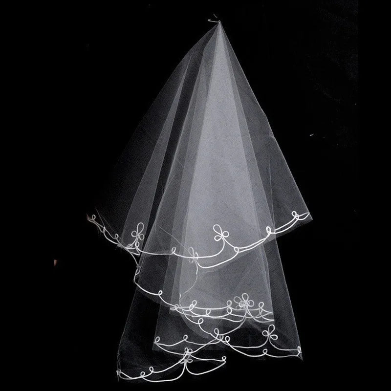 voile mariée deux couches blanche classique élégante tulle épaules clips transparent légèrement opaque finement