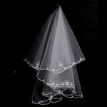 voile mariée deux couches blanche classique élégante tulle épaules clips transparent légèrement opaque finement