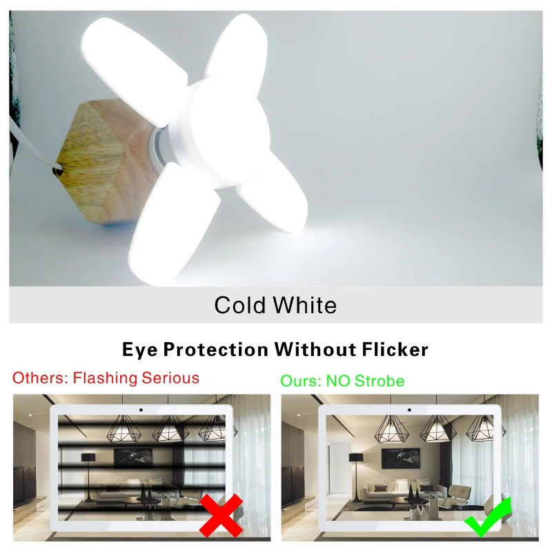 ventilateur led mini pliable blanc moderne 360 degrés 28w 2000 lumens 50000h