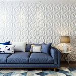 décoration murale panneau 3d blanc triangles géométriques moderne imperméable résistant humidité 30x30cm
