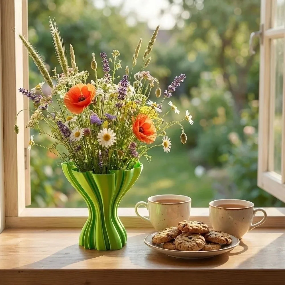 vase table moderne élégant verre cristal rose clair nœud doux