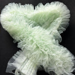 ruban tulle plissé rose clair blanc rouge bleu clair noir décoratif festif résistant clips