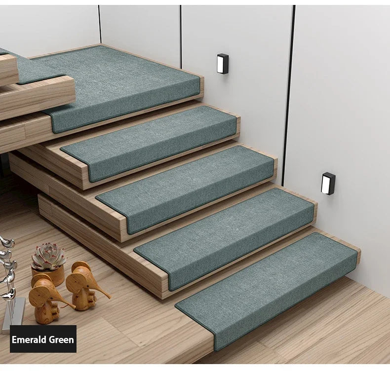 tapis antidérapant gris bois clair moderne texturé escalier 26x75cm 30x100cm