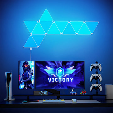 lampe led triangulaire modulaire wifi bluetooth décoration chambre gaming murale autocollante couleur moderne