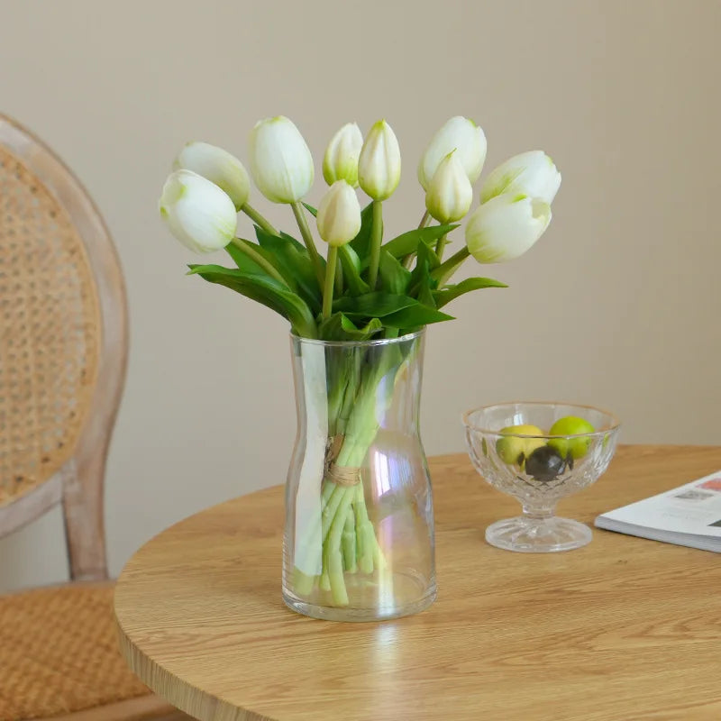 bouquet tulipes artificielles orange jaune blanc moderne décoration intérieure mariage anniversaire chambre salon
