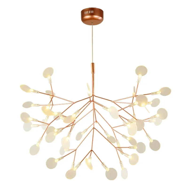 suspension lumineuse contemporaine branches stylisées 50cm 72cm 98cm noir blanc