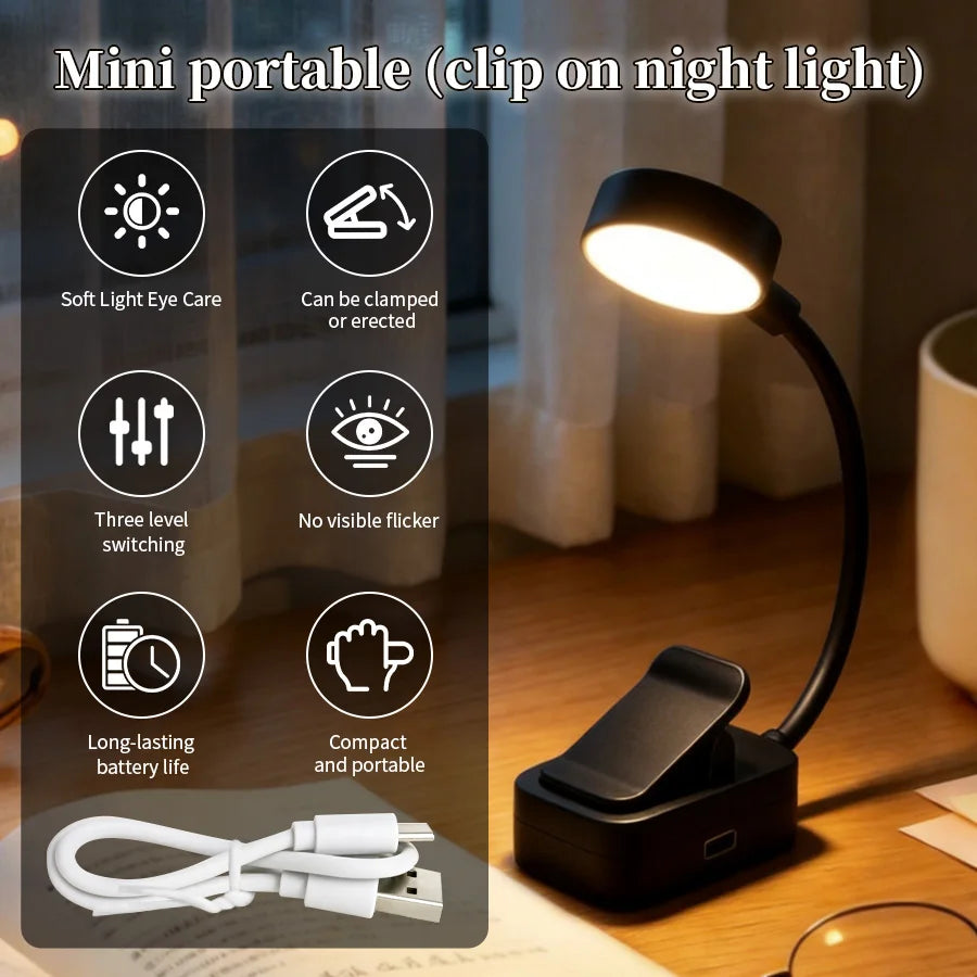 lampe led rechargeable usb modes couleurs gradation progressive clip flexible moderne minimaliste