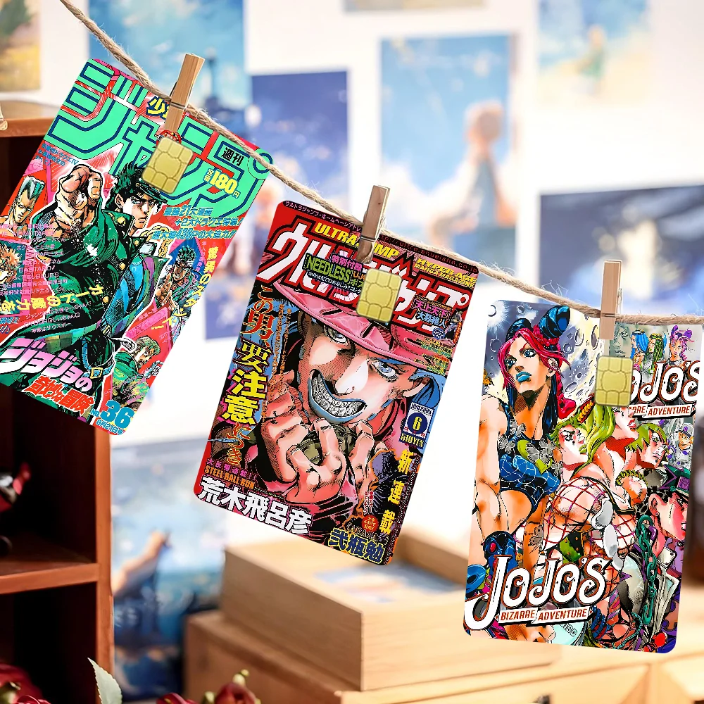 autocollants cartes bancaires jojo bizarre adventure pop art multicolore adhésifs réutilisables