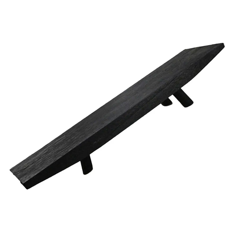 support rangement bois noir moderne trois pieds élégant présentoir fruits étagère cuisine minimaliste