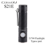 lampe torche led rechargeable type 21700 batterie annneau fixation moderne compact
