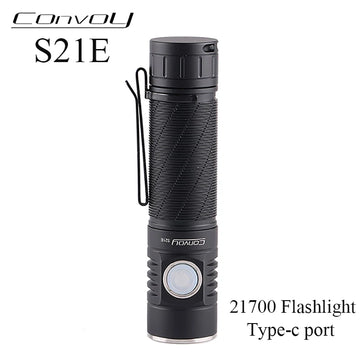 lampe torche led rechargeable type 21700 batterie annneau fixation moderne compact