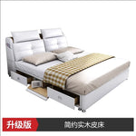 lit moderne blanc simili cuir rangements tiroirs 180cm 200cm