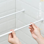 tringle télescopique extensible blanc moderne rideau serviettes carreaux floral minimaliste douche