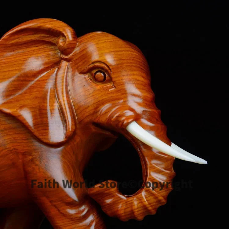 statuette éléphant marron clair sculptée relief artisanale décoration intérieure maison