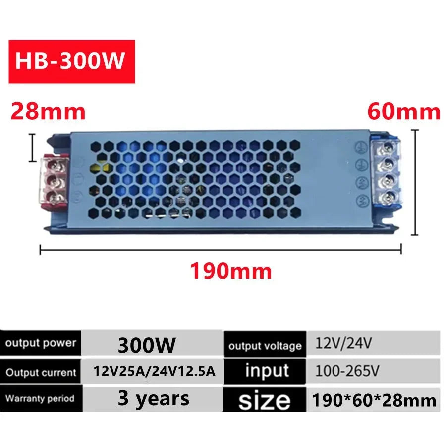transformateur puissance 12v 24v 45w 60w 100w bleu industriel silent led alimentation électrique certification
