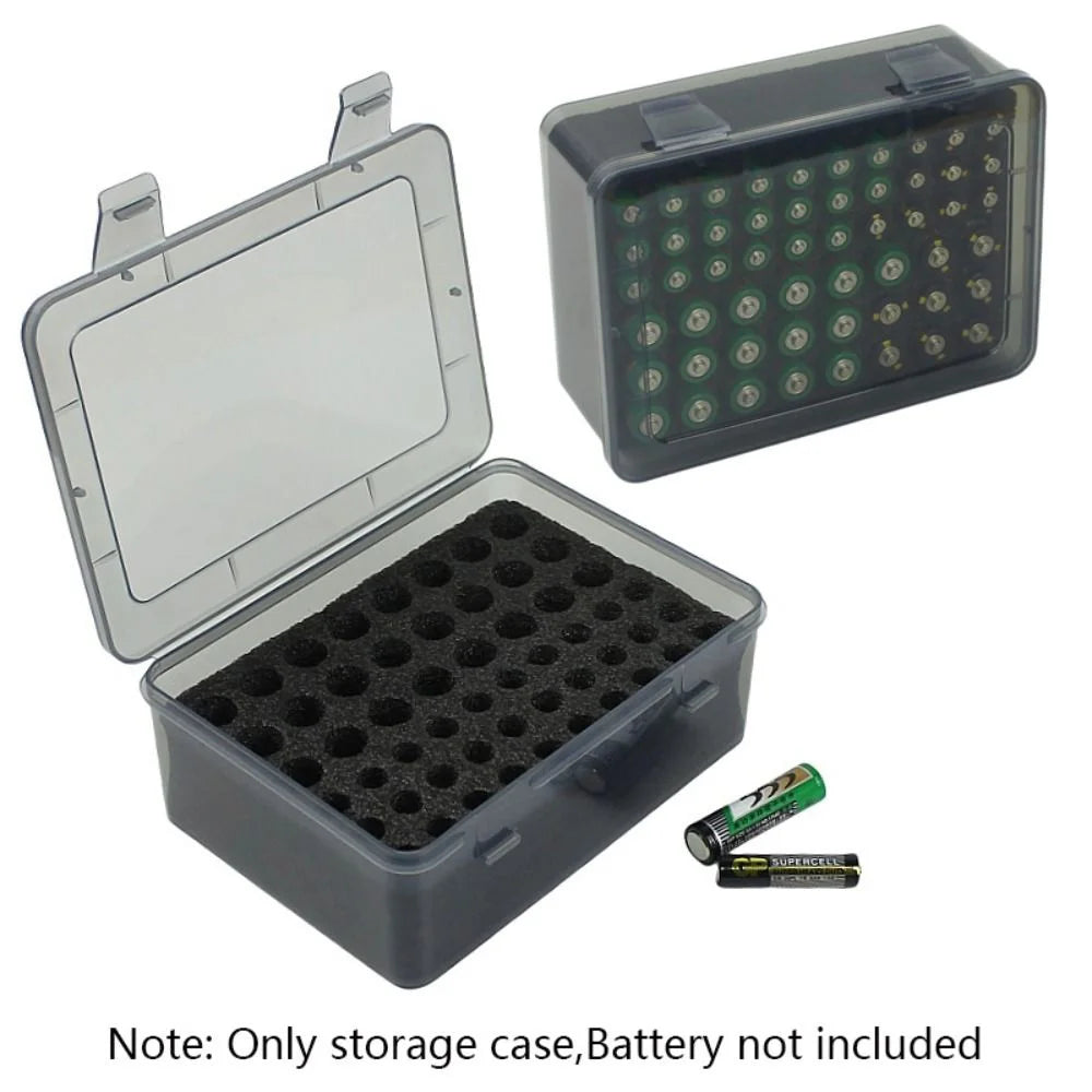 boîte rangement batteries aa aaa 24 30 emplacements mousse noire transparente pratique