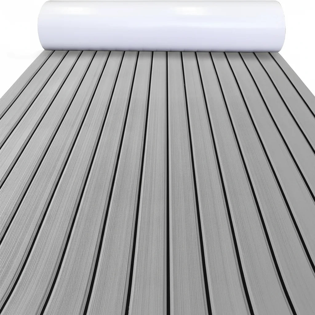 revêtement sol bateau mousse eva imitation teck antidérapant adhésif marron noir yacht