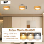 lampe led encastrable bois grain moderne salon cuisine 220v toucher interrupteur walnut blanc