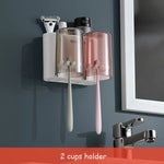 organisateur salle bain blanc gris moderne transparent brosse dents pot dentifrice brosse cheveux rasoir