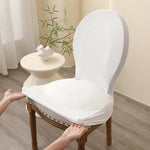 Housse chaise velours gris classique protection mariage banquet maison