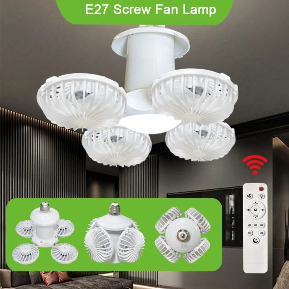 lampe ventilateur blanc moderne grille télécommande éclairage vitesse réglable sans filflux lumineux vitesseModes
