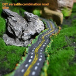 miniature route résine gris vert blanc jaune texture rugueuse décoration jardin féerique bricolage accessoire