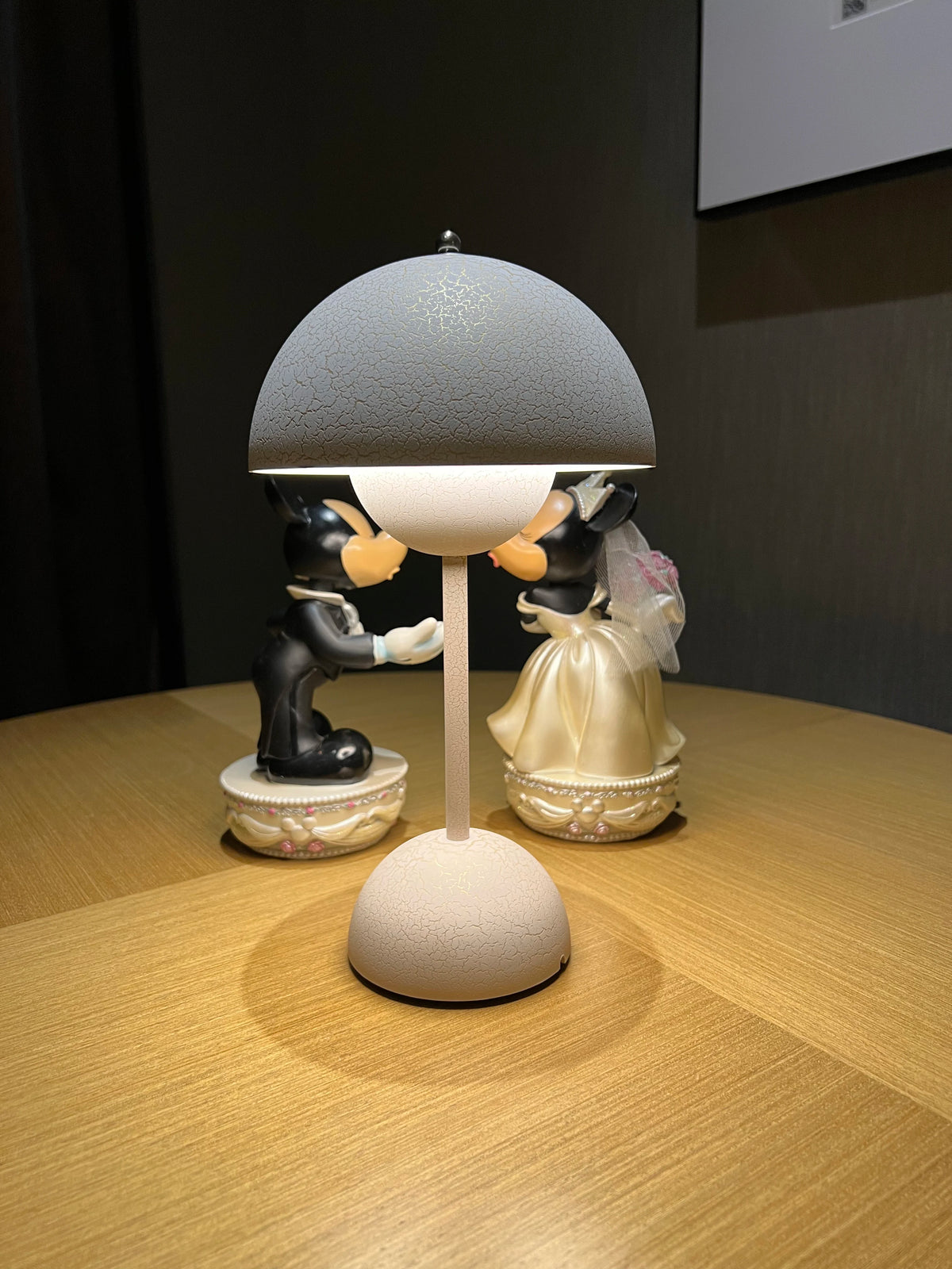 lampe table led rechargeable moderne blanc texture craquelée interrupteur tactile chambre