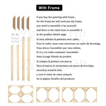 peinture abstraite contemporaine toile géométrique lignes ondulées coups pinceau dorés orange beige noir gris