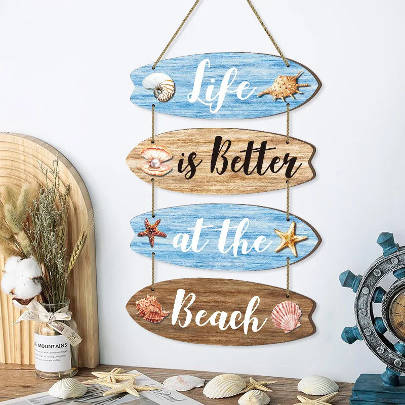 panneau decoratif mural bois motif coquillages etoiles mer bleu clair salon chambre coucher