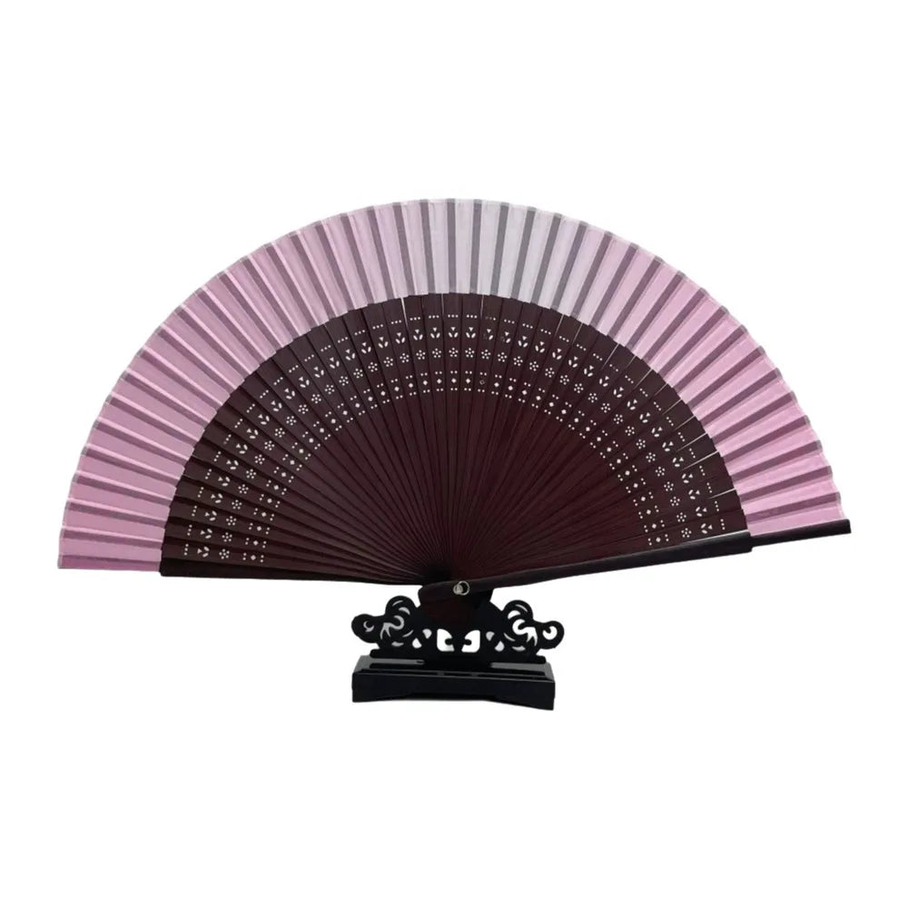éventail pliant bambou tissu noir beige rayures géométrique classique tassel summer dance deco