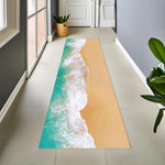 tapis couloir motif plage vagues turquoise moderne antidérapant extérieur decoration chambre