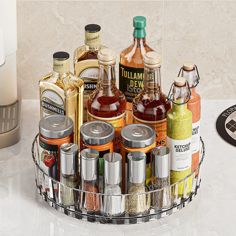 organisateur rotatif épices moderne transparent gris vert blanc kitchen storage minimaliste